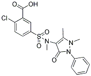 2-CHLORO-5-[(1,5-DIMETHYL-3-OXO-2-PHENYL-2,3-DIHYDRO-1H-PYRAZOL-4-YL)-METHYL-SULFAMOYL]-BENZOIC ACID Struktur