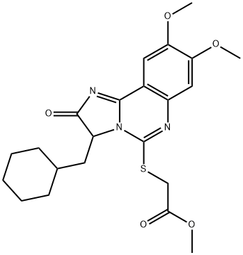 METHYL 2-([3-(CYCLOHEXYLMETHYL)-8,9-DIMETHOXY-2-OXO-2,3-DIHYDROIMIDAZO[1,2-C]QUINAZOLIN-5-YL]SULFANYL)ACETATE Struktur