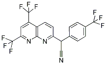 2-[5,7-BIS(TRIFLUOROMETHYL)[1,8]NAPHTHYRIDIN-2-YL]-2-[4-(TRIFLUOROMETHYL)PHENYL]ACETONITRILE Struktur