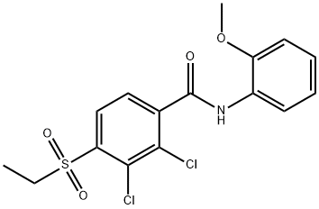 2,3-DICHLORO-4-(ETHYLSULFONYL)-N-(2-METHOXYPHENYL)BENZENECARBOXAMIDE Struktur