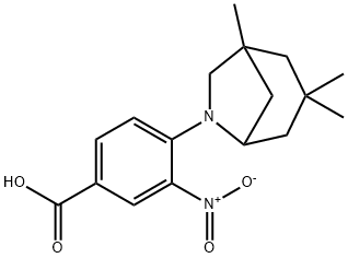 3-NITRO-4-(1,3,3-TRIMETHYL-6-AZABICYCLO[3.2.1]OCT-6-YL)BENZOIC ACID Struktur