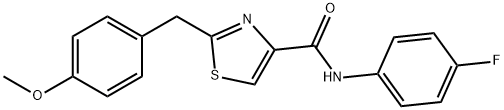 N-(4-FLUOROPHENYL)-2-(4-METHOXYBENZYL)-1,3-THIAZOLE-4-CARBOXAMIDE Struktur