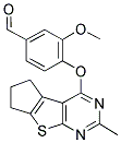 3-METHOXY-4-[(2-METHYL-6,7-DIHYDRO-5H-CYCLOPENTA[4,5]THIENO[2,3-D]PYRIMIDIN-4-YL)OXY]BENZALDEHYDE Struktur