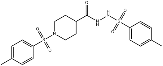 4-METHYL-N'-((1-[(4-METHYLPHENYL)SULFONYL]-4-PIPERIDINYL)CARBONYL)BENZENESULFONOHYDRAZIDE Struktur