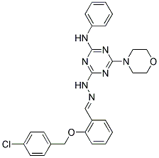 (E)-4-(2-(2-(4-CHLOROBENZYLOXY)BENZYLIDENE)HYDRAZINYL)-6-MORPHOLINO-N-PHENYL-1,3,5-TRIAZIN-2-AMINE Struktur