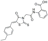 2-(([(5Z)-5-(4-ETHYLBENZYLIDENE)-4-OXO-2-THIOXO-1,3-THIAZOLIDIN-3-YL]ACETYL)AMINO)BENZOIC ACID Struktur