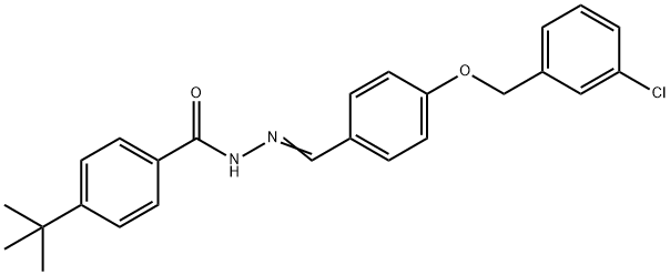 4-(TERT-BUTYL)-N'-((E)-(4-[(3-CHLOROBENZYL)OXY]PHENYL)METHYLIDENE)BENZENECARBOHYDRAZIDE Struktur