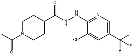 1-ACETYL-N'-[3-CHLORO-5-(TRIFLUOROMETHYL)-2-PYRIDINYL]-4-PIPERIDINECARBOHYDRAZIDE Struktur