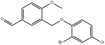 3-(2-BROMO-4-CHLOROPHENOXYMETHYL)-4-METHOXYBENZALDEHYDE Struktur