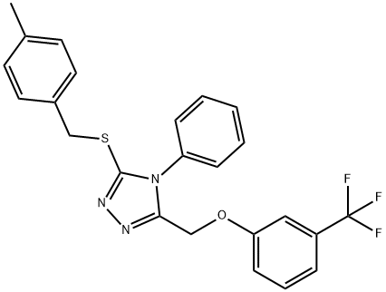 (5-[(4-METHYLBENZYL)SULFANYL]-4-PHENYL-4H-1,2,4-TRIAZOL-3-YL)METHYL 3-(TRIFLUOROMETHYL)PHENYL ETHER Struktur