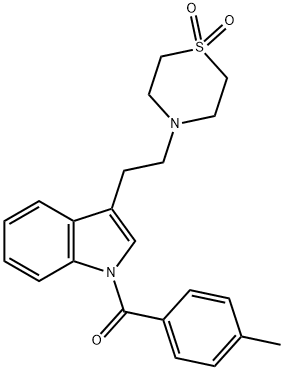 4-(2-[1-(4-METHYLBENZOYL)-1H-INDOL-3-YL]ETHYL)-1LAMBDA6,4-THIAZINANE-1,1-DIONE Struktur