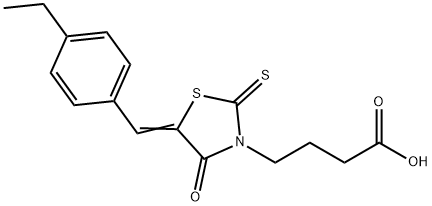 4-[5-(4-ETHYL-BENZYLIDENE)-4-OXO-2-THIOXO-THIAZOLIDIN-3-YL]-BUTYRIC ACID Struktur