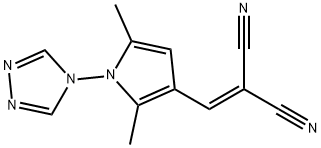 2-([2,5-DIMETHYL-1-(4H-1,2,4-TRIAZOL-4-YL)-1H-PYRROL-3-YL]METHYLENE)MALONONITRILE Struktur