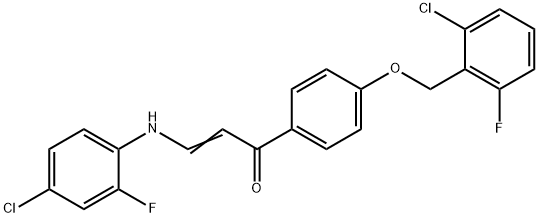 (E)-3-(4-CHLORO-2-FLUOROANILINO)-1-(4-[(2-CHLORO-6-FLUOROBENZYL)OXY]PHENYL)-2-PROPEN-1-ONE Struktur