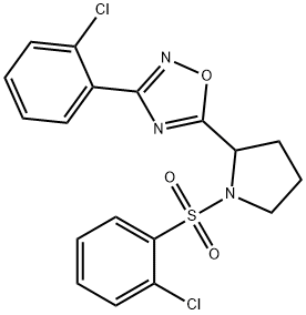 3-(2-CHLOROPHENYL)-5-(1-[(2-CHLOROPHENYL)SULFONYL]-2-PYRROLIDINYL)-1,2,4-OXADIAZOLE Struktur