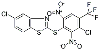 5-CHLORO-2-([3-CHLORO-2,6-DINITRO-4-(TRIFLUOROMETHYL)PHENYL]THIO)-1,3-BENZOTHIAZOLE Struktur