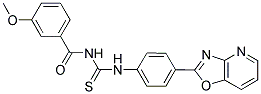 3-METHOXY-N-{[(4-[1,3]OXAZOLO[4,5-B]PYRIDIN-2-YLPHENYL)AMINO]CARBONOTHIOYL}BENZAMIDE Struktur