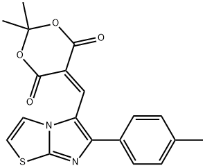 2,2-DIMETHYL-5-([6-(4-METHYLPHENYL)IMIDAZO[2,1-B][1,3]THIAZOL-5-YL]METHYLENE)-1,3-DIOXANE-4,6-DIONE Struktur