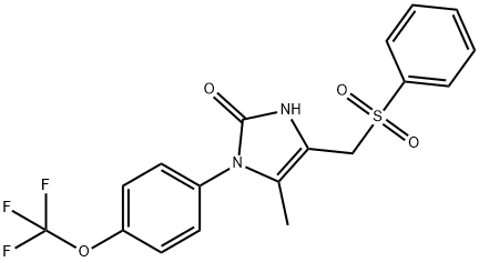 5-METHYL-4-[(PHENYLSULFONYL)METHYL]-1-[4-(TRIFLUOROMETHOXY)PHENYL]-1,3-DIHYDRO-2H-IMIDAZOL-2-ONE Struktur