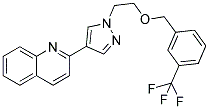 2-[1-(2-(3-(TRIFLUOROMETHYL)BENZYLOXY)ETHYL)-(1H)-PYRAZOL-4-YL]QUINOLINE Struktur