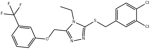 (5-[(3,4-DICHLOROBENZYL)SULFANYL]-4-ETHYL-4H-1,2,4-TRIAZOL-3-YL)METHYL 3-(TRIFLUOROMETHYL)PHENYL ETHER Struktur