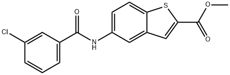 METHYL 5-[(3-CHLOROBENZOYL)AMINO]-1-BENZOTHIOPHENE-2-CARBOXYLATE Struktur