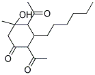 2,4-DIACETYL-3-HEXYL-5-HYDROXY-5-METHYLCYCLOHEXANONE Struktur