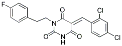 (5E)-5-(2,4-DICHLOROBENZYLIDENE)-1-[2-(4-FLUOROPHENYL)ETHYL]PYRIMIDINE-2,4,6(1H,3H,5H)-TRIONE Struktur