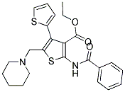 ETHYL 5'-BENZAMIDO-2'-(PIPERIDIN-1-YLMETHYL)-2,3'-BITHIOPHENE-4'-CARBOXYLATE Struktur