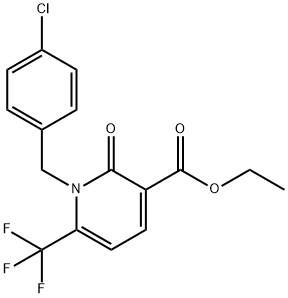 ETHYL 1-(4-CHLOROBENZYL)-2-OXO-6-(TRIFLUOROMETHYL)-1,2-DIHYDRO-3-PYRIDINECARBOXYLATE Struktur