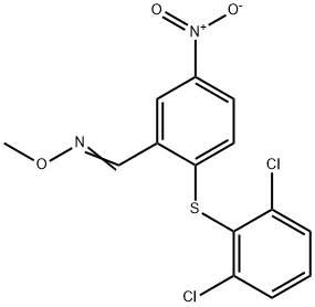 2-[(2,6-DICHLOROPHENYL)SULFANYL]-5-NITROBENZENECARBALDEHYDE O-METHYLOXIME Struktur