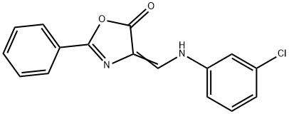 4-[(3-CHLOROANILINO)METHYLENE]-2-PHENYL-1,3-OXAZOL-5(4H)-ONE Struktur