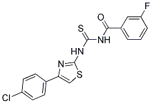 N-({[4-(4-CHLOROPHENYL)-1,3-THIAZOL-2-YL]AMINO}CARBONOTHIOYL)-3-FLUOROBENZAMIDE Struktur