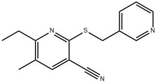 6-ETHYL-5-METHYL-2-[(PYRIDIN-3-YLMETHYL)SULFANYL]NICOTINONITRILE Struktur