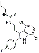 N-ALLYL-N'-{2-[4,7-DICHLORO-2-(4-FLUOROPHENYL)-1H-INDOL-3-YL]ETHYL}THIOUREA Struktur