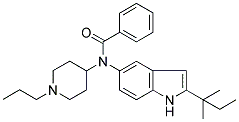 N-[2-(1,1-DIMETHYLPROPYL)-1H-INDOL-5-YL]-N-(1-PROPYLPIPERIDIN-4-YL)BENZAMIDE Struktur