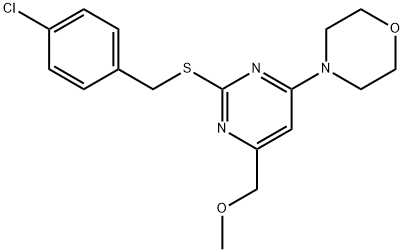 (2-[(4-CHLOROBENZYL)SULFANYL]-6-MORPHOLINO-4-PYRIMIDINYL)METHYL METHYL ETHER Struktur