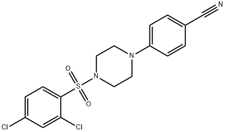 4-(4-[(2,4-DICHLOROPHENYL)SULFONYL]PIPERAZINO)BENZENECARBONITRILE Struktur