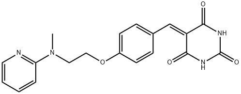 5-[(4-(2-[METHYL(2-PYRIDINYL)AMINO]ETHOXY)PHENYL)METHYLENE]-2,4,6(1H,3H,5H)-PYRIMIDINETRIONE Struktur