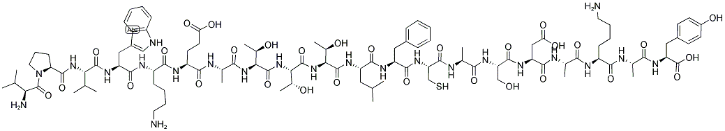 H-VAL-PRO-VAL-TRP-LYS-GLU-ALA-THR-THR-THR-LEU-PHE-CYS-ALA-SER-ASP-ALA-LYS-ALA-TYR-OH Struktur