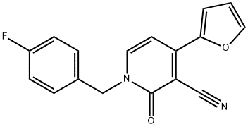 1-(4-FLUOROBENZYL)-4-(2-FURYL)-2-OXO-1,2-DIHYDRO-3-PYRIDINECARBONITRILE Struktur