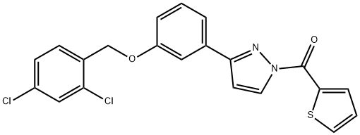 (3-(3-[(2,4-DICHLOROBENZYL)OXY]PHENYL)-1H-PYRAZOL-1-YL)(2-THIENYL)METHANONE Struktur