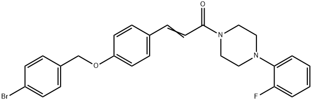 (E)-3-(4-[(4-BROMOBENZYL)OXY]PHENYL)-1-[4-(2-FLUOROPHENYL)PIPERAZINO]-2-PROPEN-1-ONE Struktur