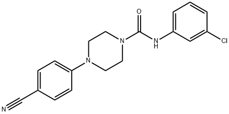 N-(3-CHLOROPHENYL)-4-(4-CYANOPHENYL)TETRAHYDRO-1(2H)-PYRAZINECARBOXAMIDE Struktur