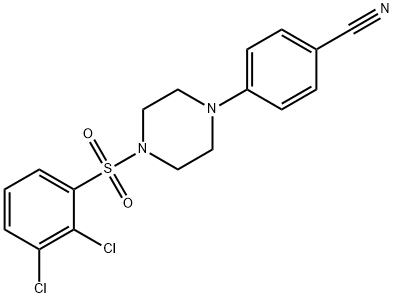 4-(4-[(2,3-DICHLOROPHENYL)SULFONYL]PIPERAZINO)BENZENECARBONITRILE Struktur