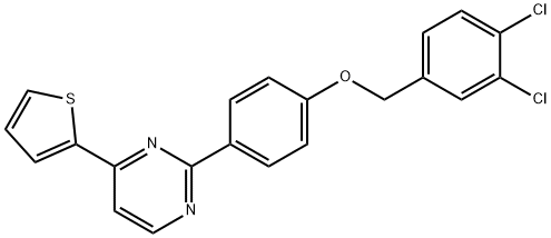 2-(4-[(3,4-DICHLOROBENZYL)OXY]PHENYL)-4-(2-THIENYL)PYRIMIDINE Struktur