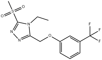 4-ETHYL-3-(METHYLSULFONYL)-5-([3-(TRIFLUOROMETHYL)PHENOXY]METHYL)-4H-1,2,4-TRIAZOLE Struktur