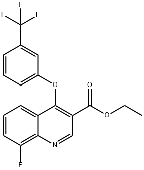 ETHYL 8-FLUORO-4-[3-(TRIFLUOROMETHYL)PHENOXY]-3-QUINOLINECARBOXYLATE Struktur