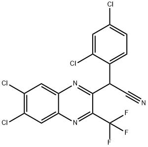 2-(2,4-DICHLOROPHENYL)-2-[6,7-DICHLORO-3-(TRIFLUOROMETHYL)-2-QUINOXALINYL]ACETONITRILE Struktur