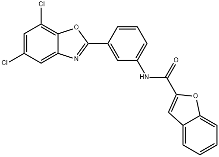 N-[3-(5,7-DICHLORO-1,3-BENZOXAZOL-2-YL)PHENYL]-1-BENZOFURAN-2-CARBOXAMIDE Struktur